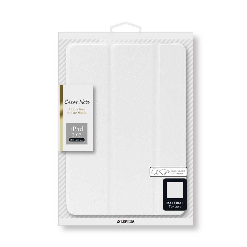 iPad Pro 10.5inch 背面クリアフラップケース 「Clear Note」 ホワイト