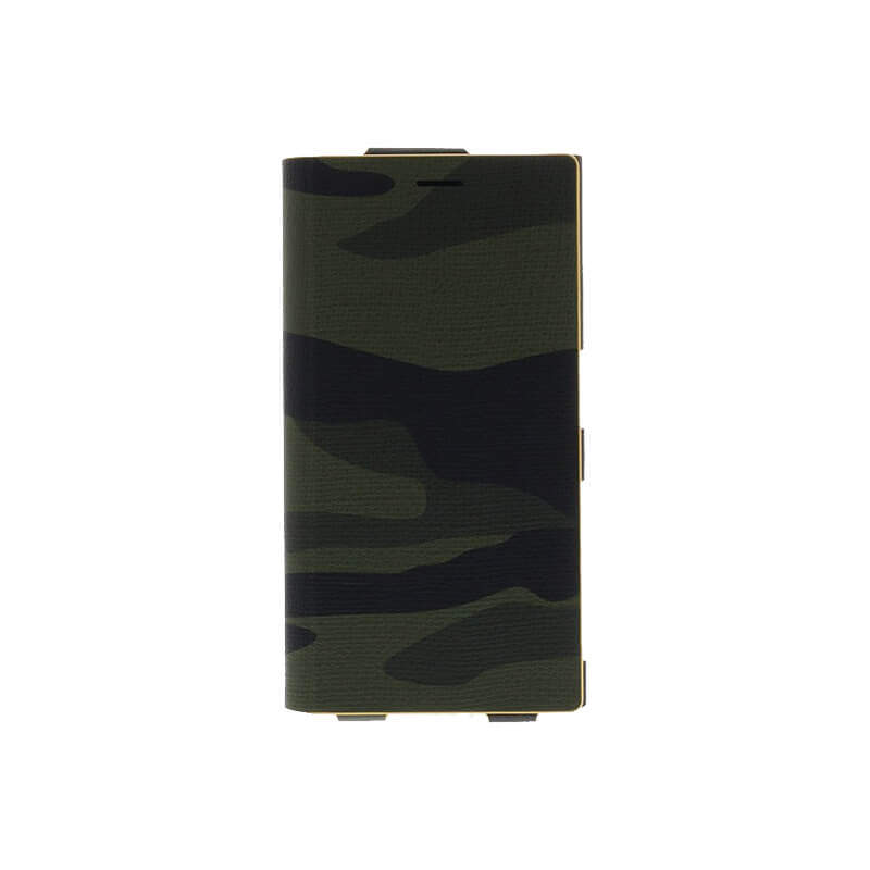 □Xperia(TM) XZ/XZs SO-03J/SOV35/SoftBank 一枚生地カモフラージュケース「Primo Camouflage」  グリーン