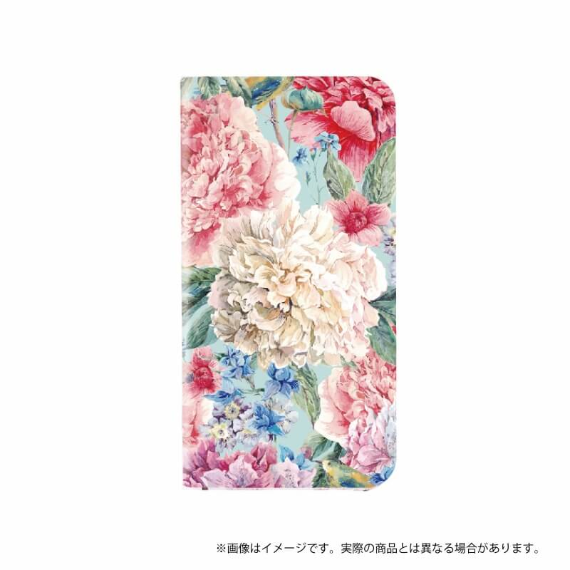 らくらくスマートフォン me F-03K 薄型デザインPUレザーケース「Design+」  Flower  エレガント