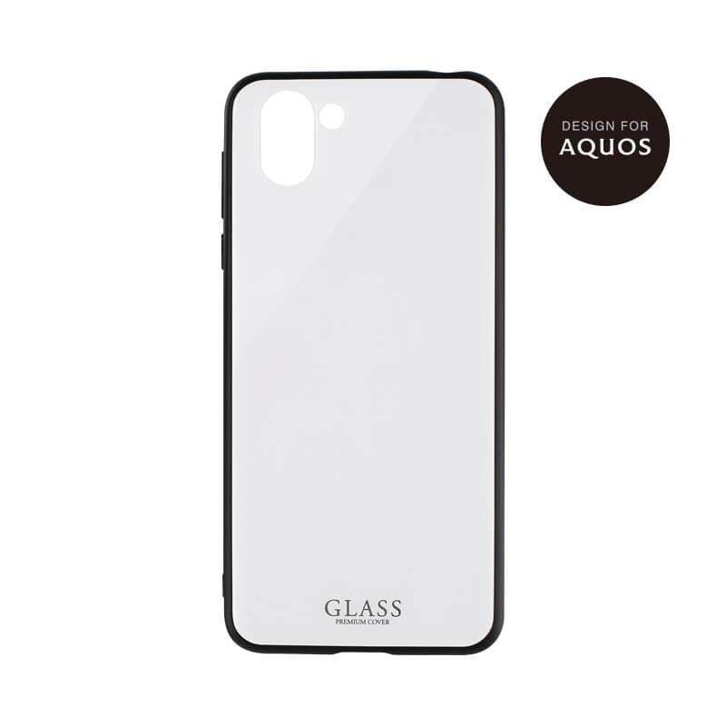 AQUOS R2 SH-03K/SHV42/SoftBank 背面ガラスシェルケース「SHELL GLASS」 ホワイト