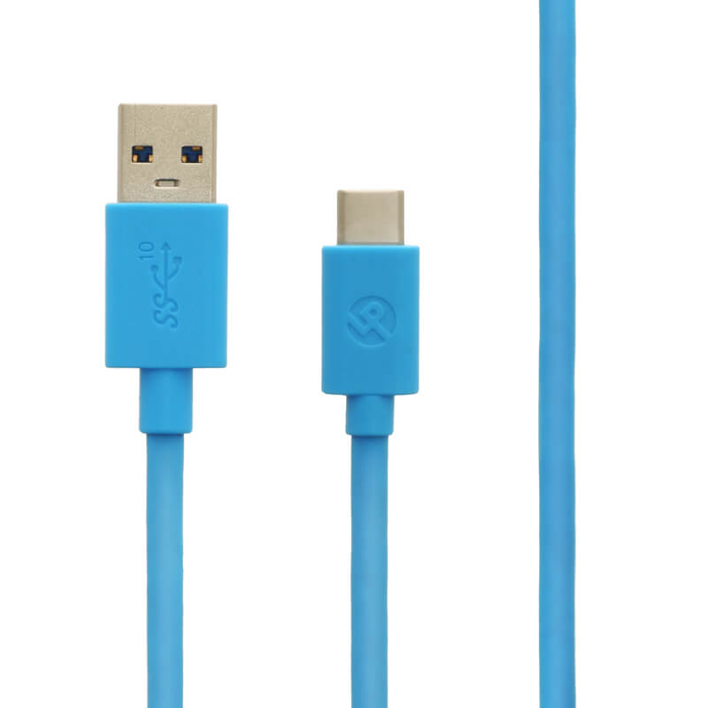 スマートフォン（汎用） USB A to Type-C(USB 3.1 Gen2) ケーブル 1.0m ブルー
