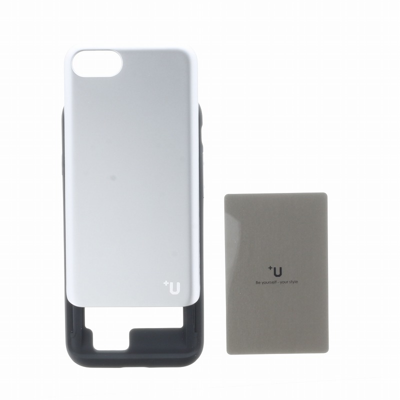 iPhone 8/7【+U】Kyle/Slide式カード収納ハイブリットケース/シルバー
