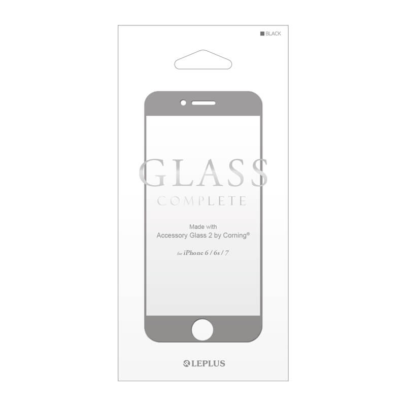 iPhone7/6s/6 ガラスフィルム 「GLASS Complete」 Made with Accessory Glass 2 by Corning(R) ブラック 0.4mm