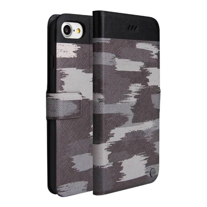 iPhone 7(4.7インチ）/手帳型ケース/Slim diary Militaire/Grenade Flair(グレー）