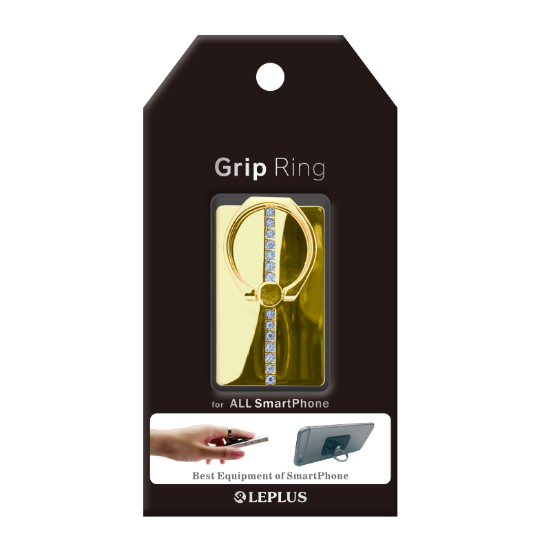 スマートフォンリング 「Grip Ring」 【Rhinestone】 ゴールド
