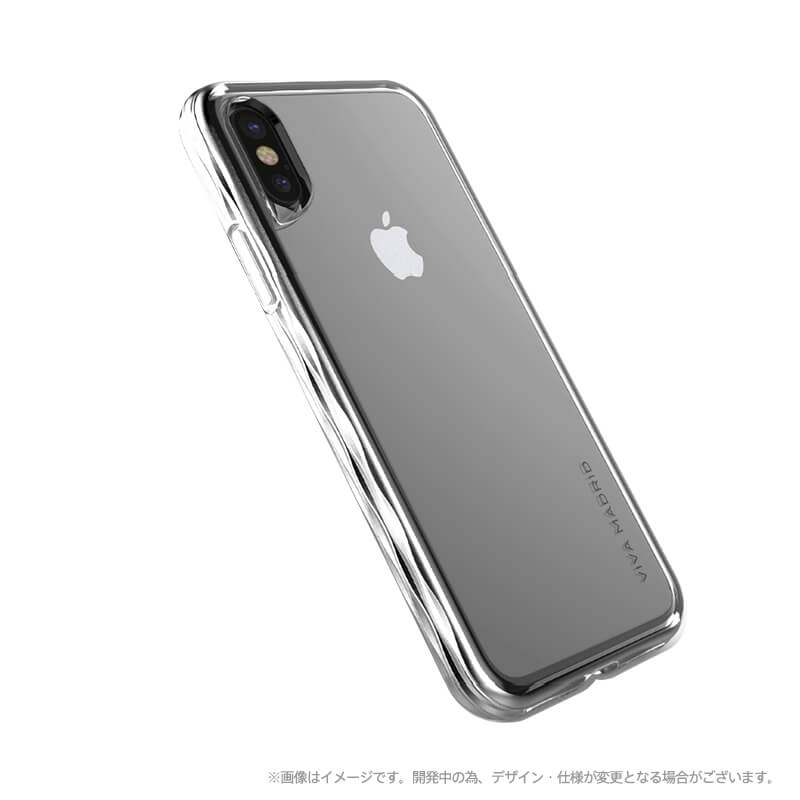 iPhone X/シェル型ケース/タフメタル/Metalico Glosa Collection/Ardent Silver