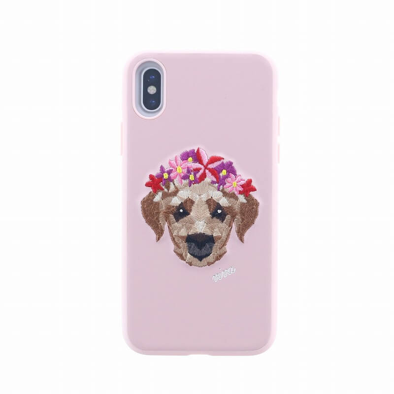 iPhone XS/iPhone X シェル型ケース/刺繍/Corona Collection/Puppy