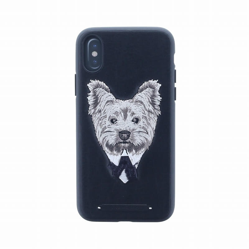 iPhone XS/iPhone X シェル型ケース/刺繍/Cuelo Collection/Silky Terrier