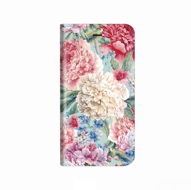 iPhone X 薄型デザインPUレザーケース「Design+」 Flower エレガント