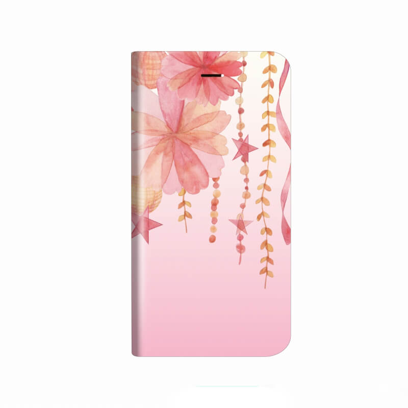 iPhone X 薄型デザインPUレザーケース「Design+」 Flower しだれ桜