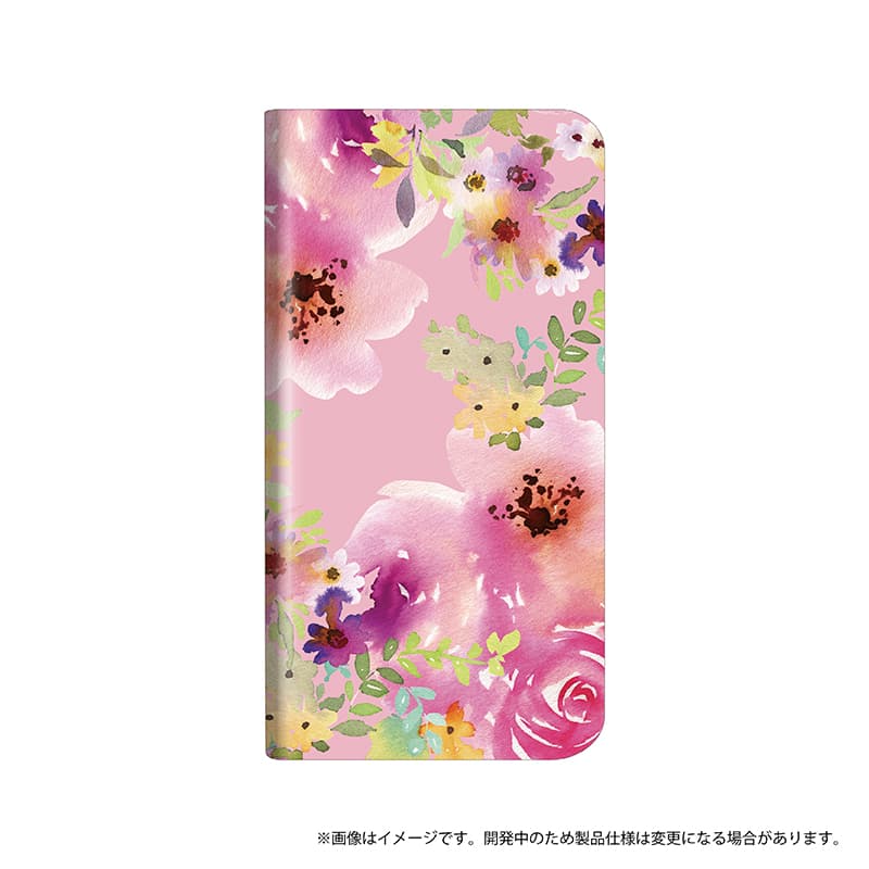 Xperia(TM) XZ2 SO-03K/SOV37/SoftBank 薄型デザインPUレザーケース「Design+」 Flower ピンク