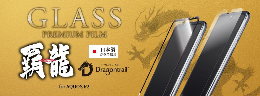 GLASS PREMIUM FILM 覇龍 for AQUOS R2 SH-03K/SHV42/SoftBank