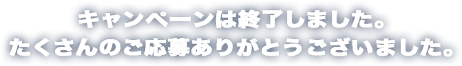キャンペーンは終了しました。たくさんのご応募ありがとうございました。