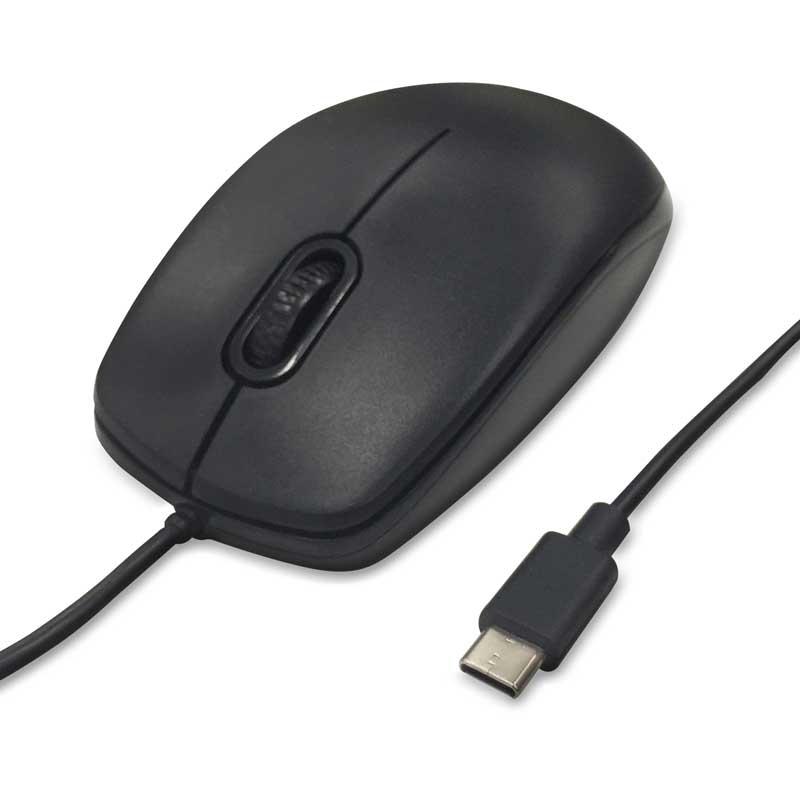 USB Type-C 有線光学式マウス ブラック