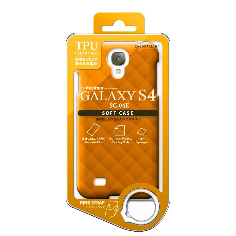 GALAXY S4 SC-04E TPUケース(ダイヤ) オレンジ