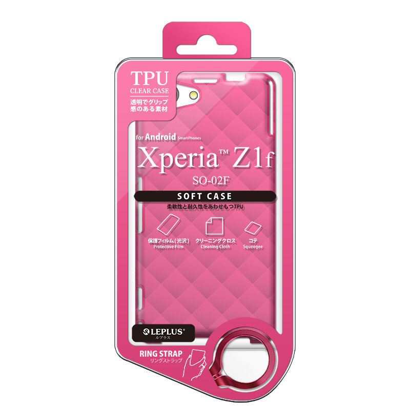 Xperia(TM) Z1 ｆ SO-02F TPUケース(ダイヤ) ピンク
