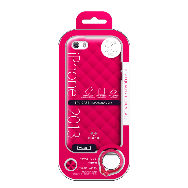 iPhone 5C TPUケース(ダイヤ) ピンク