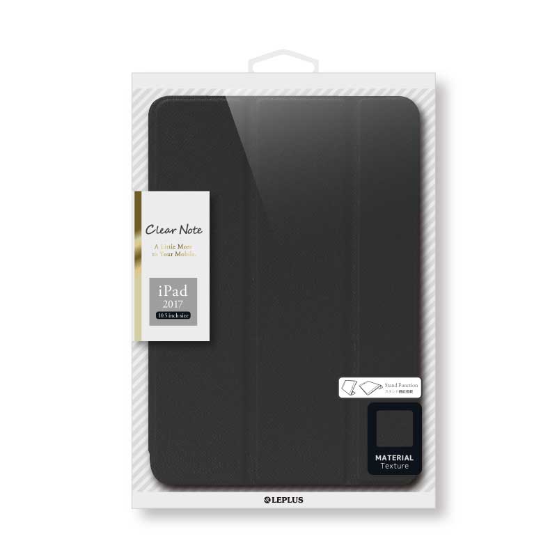 iPad Pro 10.5inch 背面クリアフラップケース 「Clear Note」 ブラック