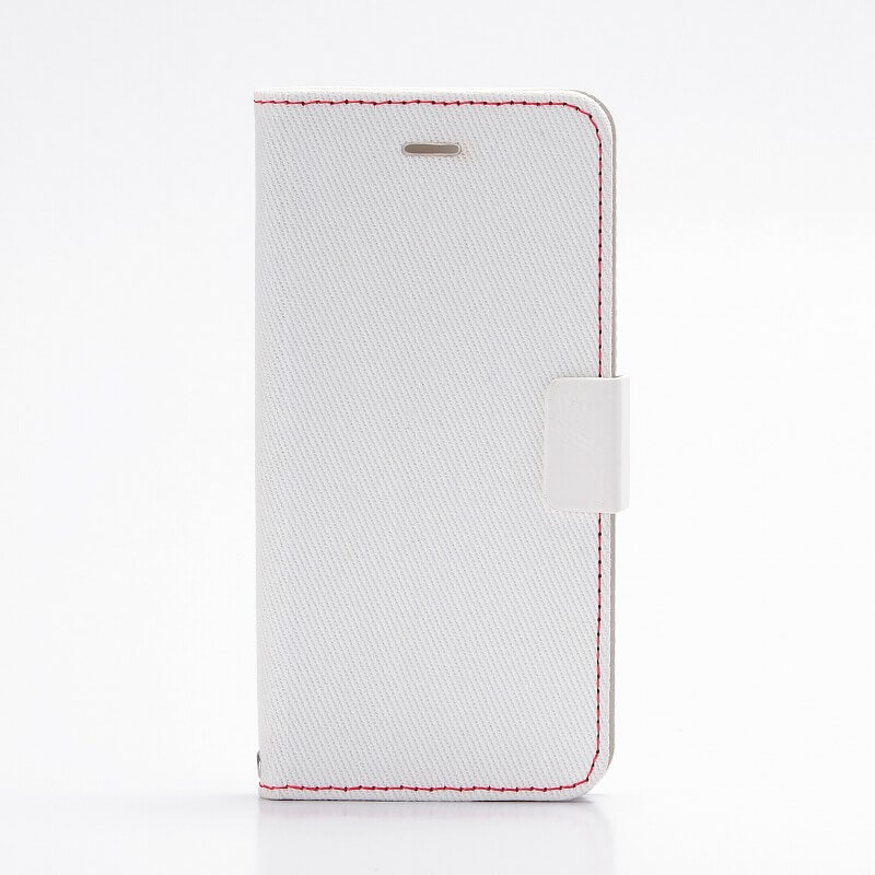 □iPhone 8/7 薄型ファブリックフラップケース「CASUAL」 ホワイト