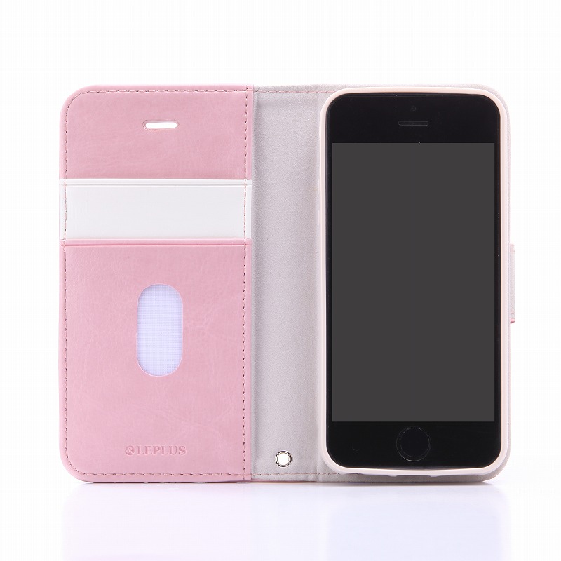 iPhone SE/5S/5 PUレザーケース 「BOOK」 ピンク