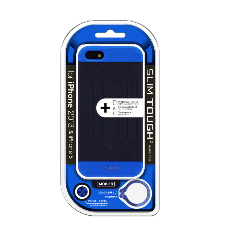□iPhone 5/5S/SE SLIMTOUGH 2 ハイブリッドケース ブルー
