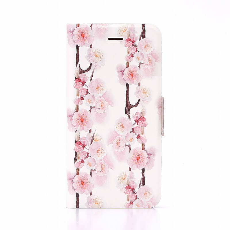 iPhone7 薄型デザインPUレザーケース「Design+」 Flower ピンク02