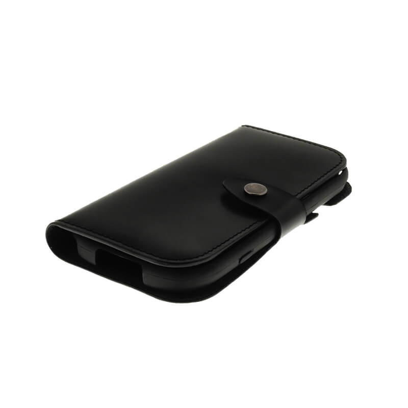 らくらくスマートフォン4 F-04J 本革フラップケース「GLOSS」 ブラック