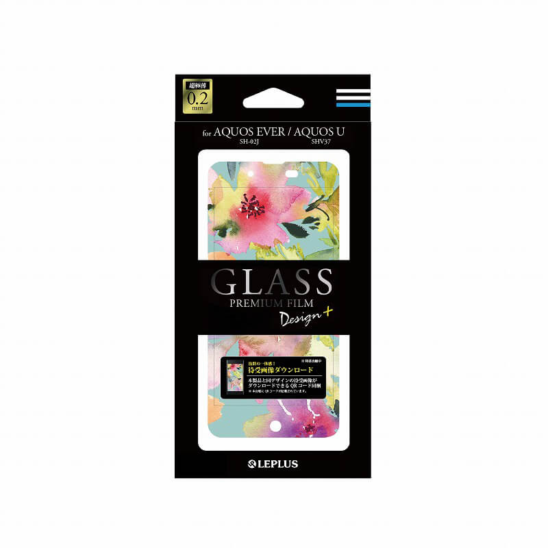 AQUOS EVER SH-02J/AQUOS U SHV37 ガラスフィルム 「GLASS PREMIUM FILM」 全画面保護 Design +(プラス) Flower カラフル