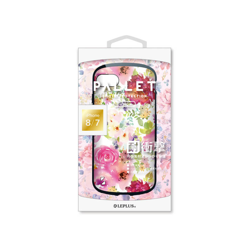 iPhone 8/7 耐衝撃ハイブリッドケース「PALLET Design」 フラワーピンク