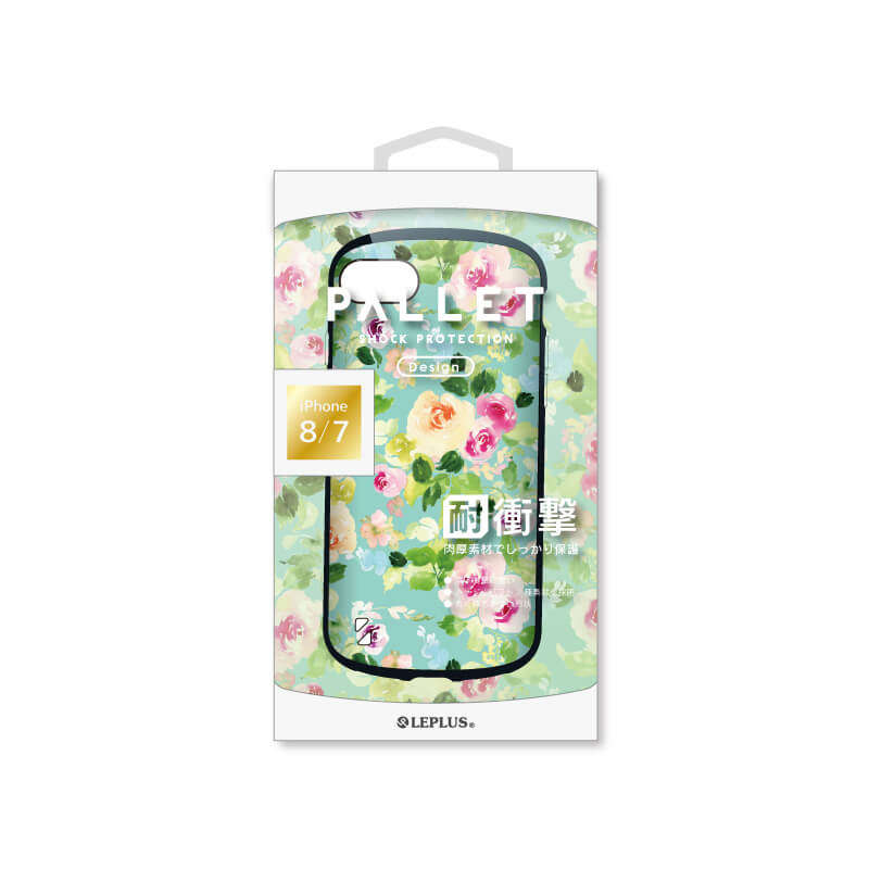 iPhone 8/7 耐衝撃ハイブリッドケース「PALLET Design」 フラワーグリーン