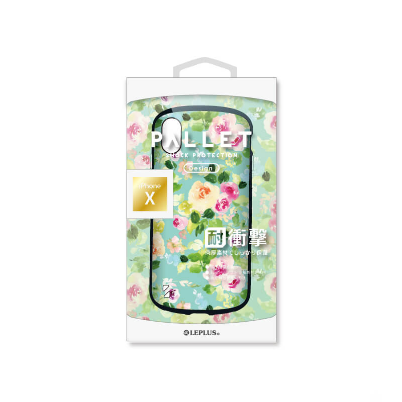 iPhone X 耐衝撃ハイブリッドケース「PALLET Design」 フラワーグリーン