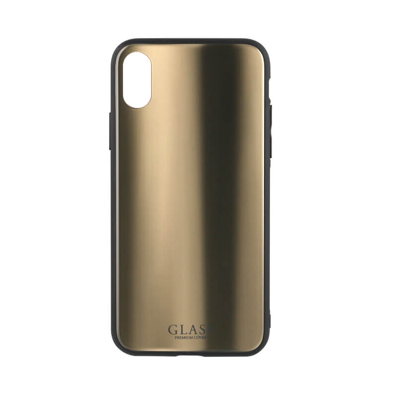 iPhone X 背面ガラスシェルケース「SHELL GLASS」 ゴールド