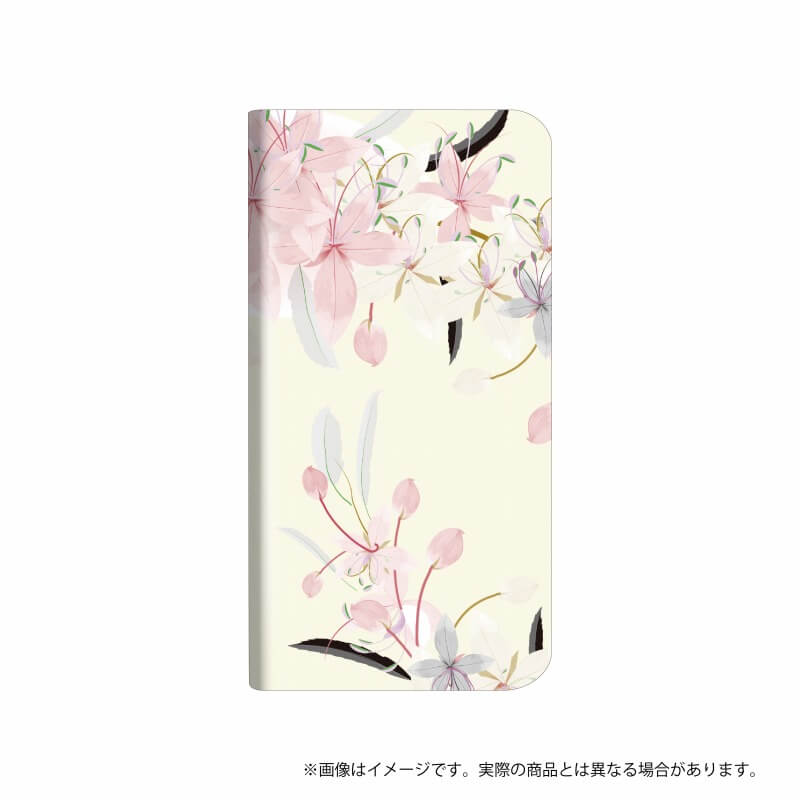 らくらくスマートフォン me F-03K 薄型デザインPUレザーケース「Design+」  Flower  ホワイト