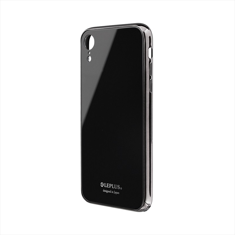 〇iPhone XR 背面ガラスシェルケース「SHELL GLASS PREMIUM」 ブラック