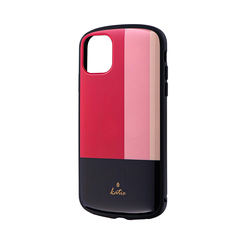 iPhone 11 超軽量・極薄・耐衝撃ハイブリッドケース「PALLET Katie」 トリコロールピンク