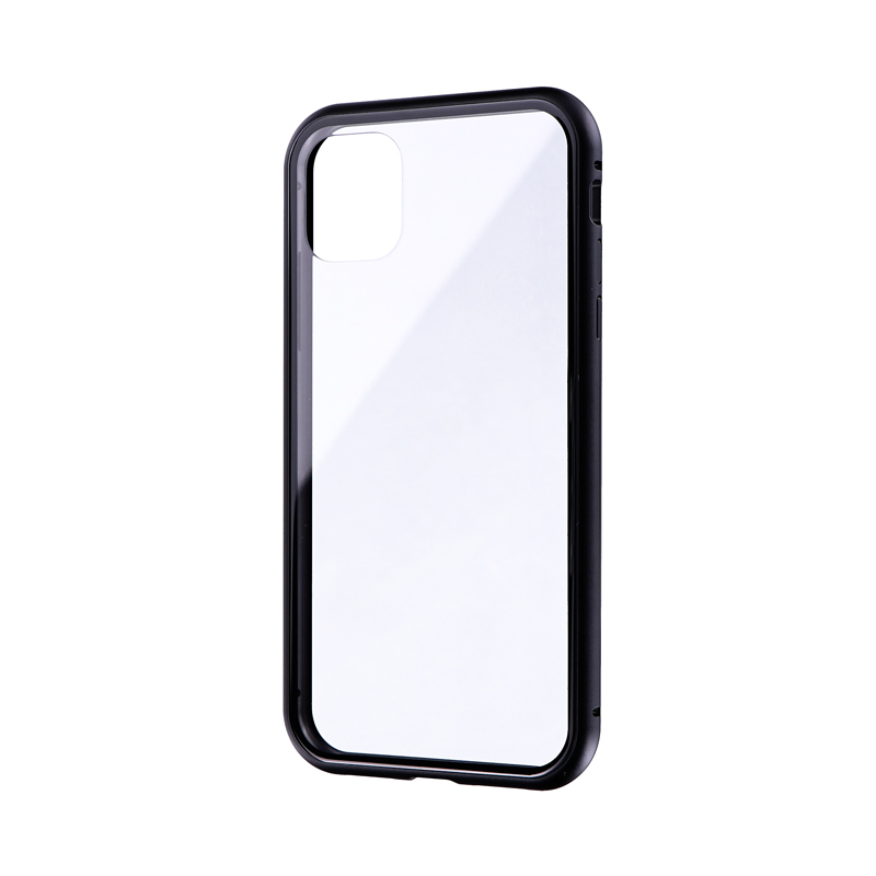 iPhone 11 ガラス＆アルミケース「SHELL GLASS Aluminum」 ブラック