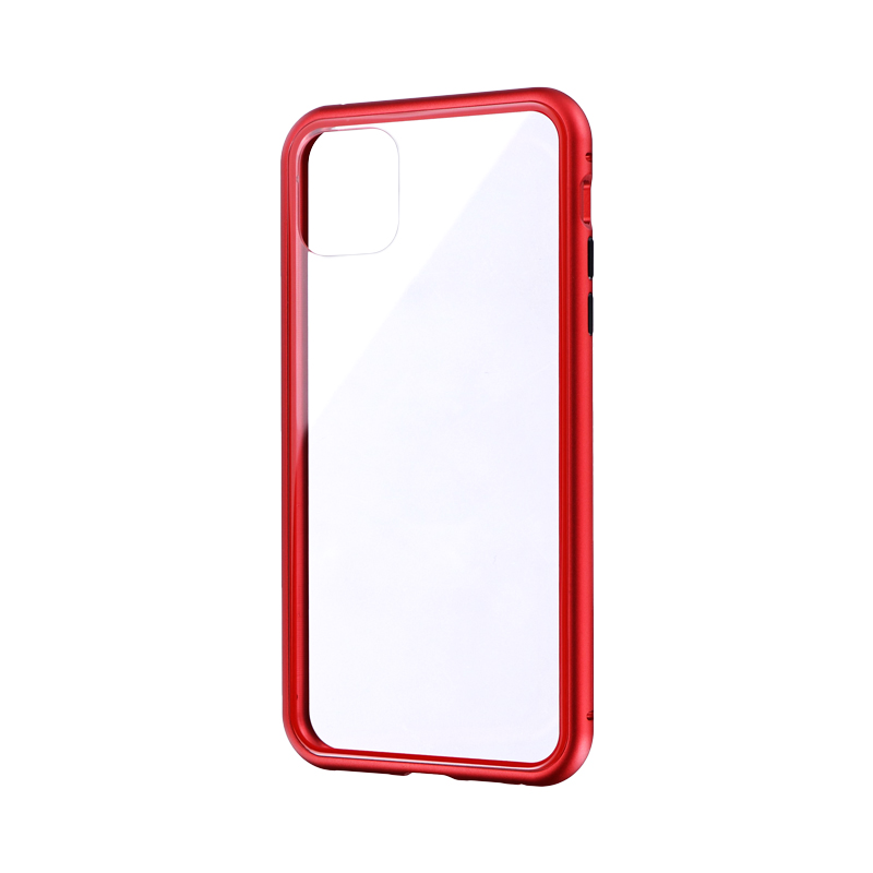 iPhone 11 Pro Max ガラス＆アルミケース「SHELL GLASS Aluminum」 レッド