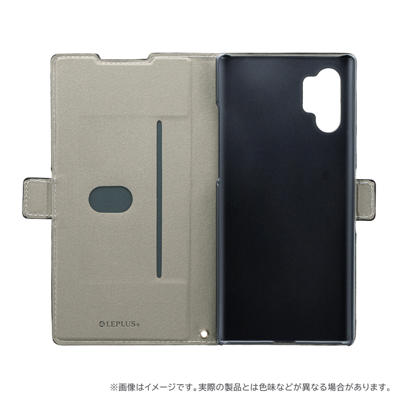 Galaxy Note 10+ SC-01M/SCV45 薄型軽量PUレザーフラップケース「PIECE」 ブラック