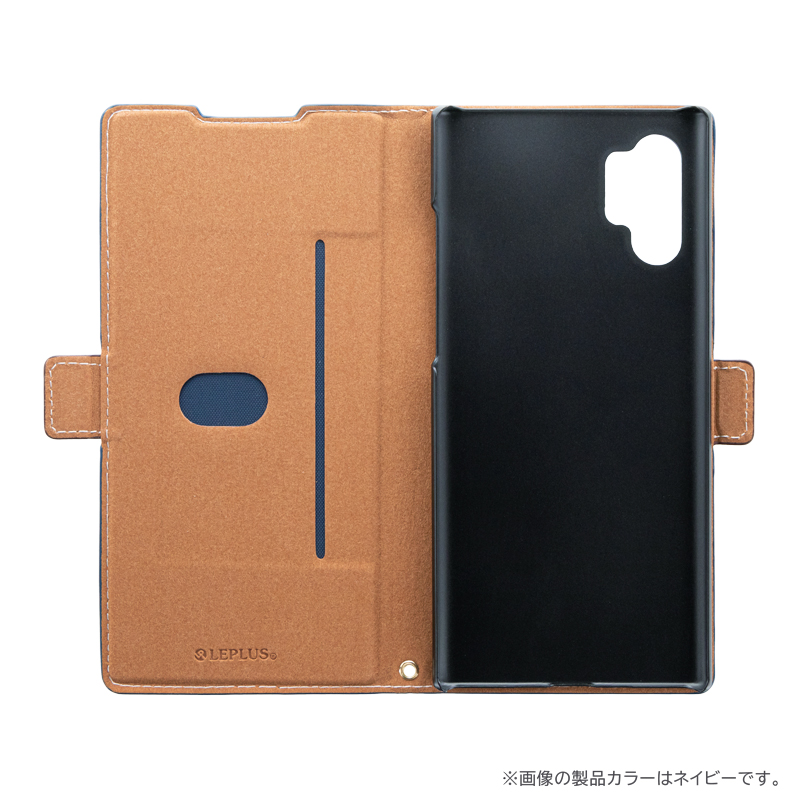 Galaxy Note 10+ SC-01M/SCV45 薄型軽量PUレザーフラップケース「PIECE」 ネイビー