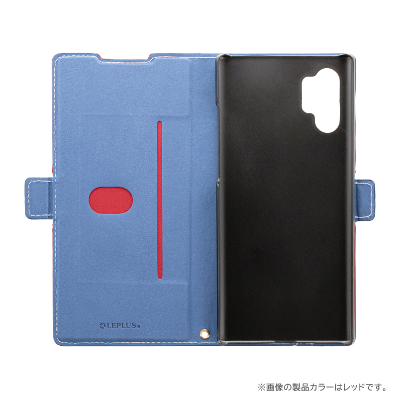 Galaxy Note 10+ SC-01M/SCV45 薄型軽量PUレザーフラップケース「PIECE」 レッド
