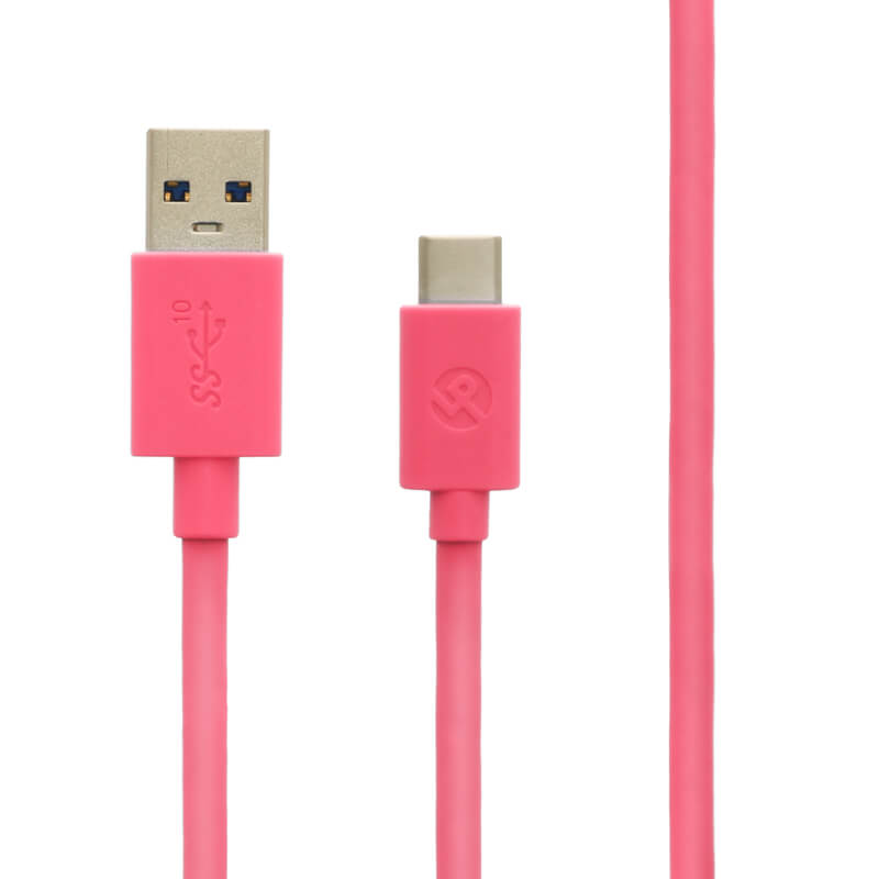 スマートフォン（汎用） USB A to Type-C(USB 3.1 Gen2) ケーブル 1.0m ピンク
