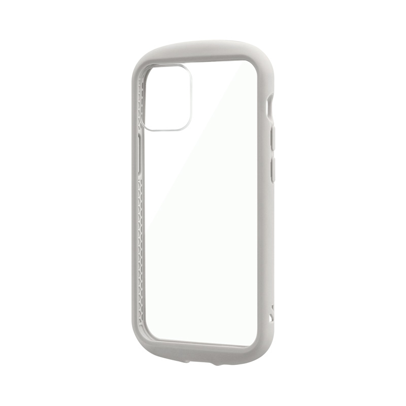 iPhone 12 mini 耐衝撃ハイブリッドケース「PALLET CLEAR Flat」 ライトグレー