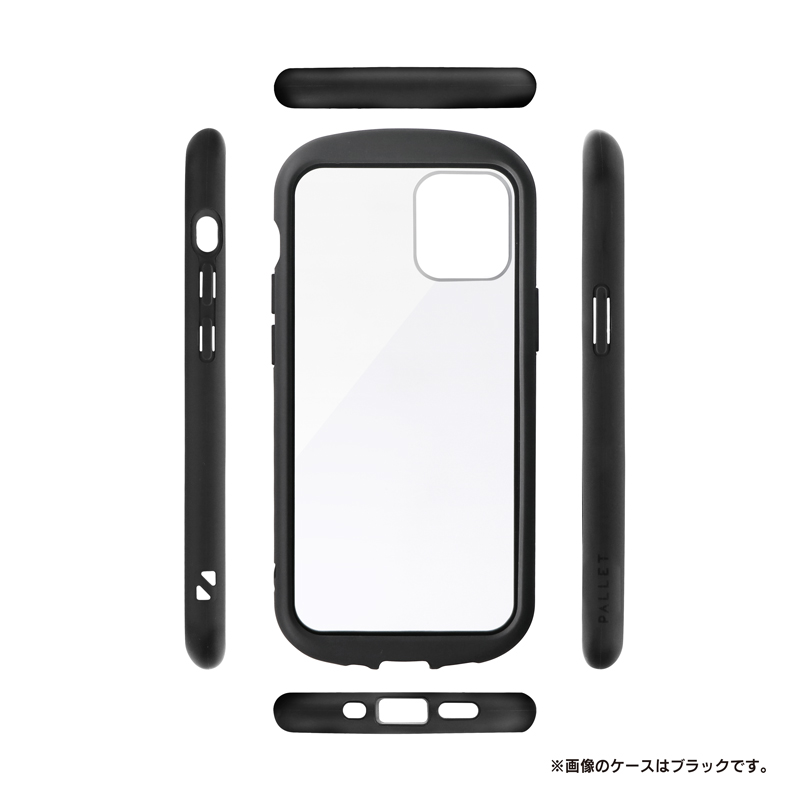 iPhone 12 mini 耐衝撃ハイブリッドケース「PALLET CLEAR Flat」 ライトグレー