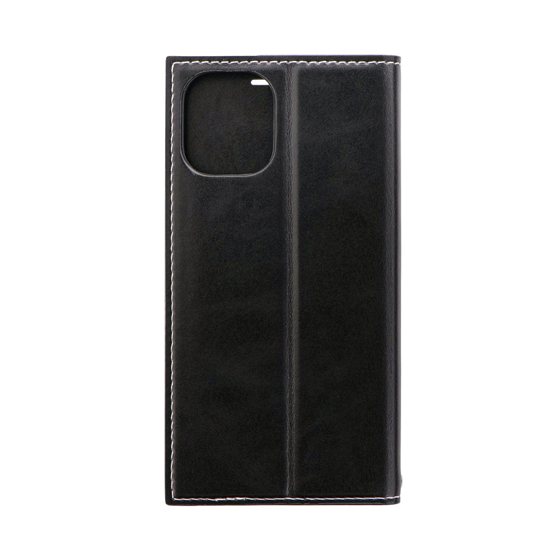 iPhone 12 mini 薄型PUレザーフラップケース「PRIME」 ブラック