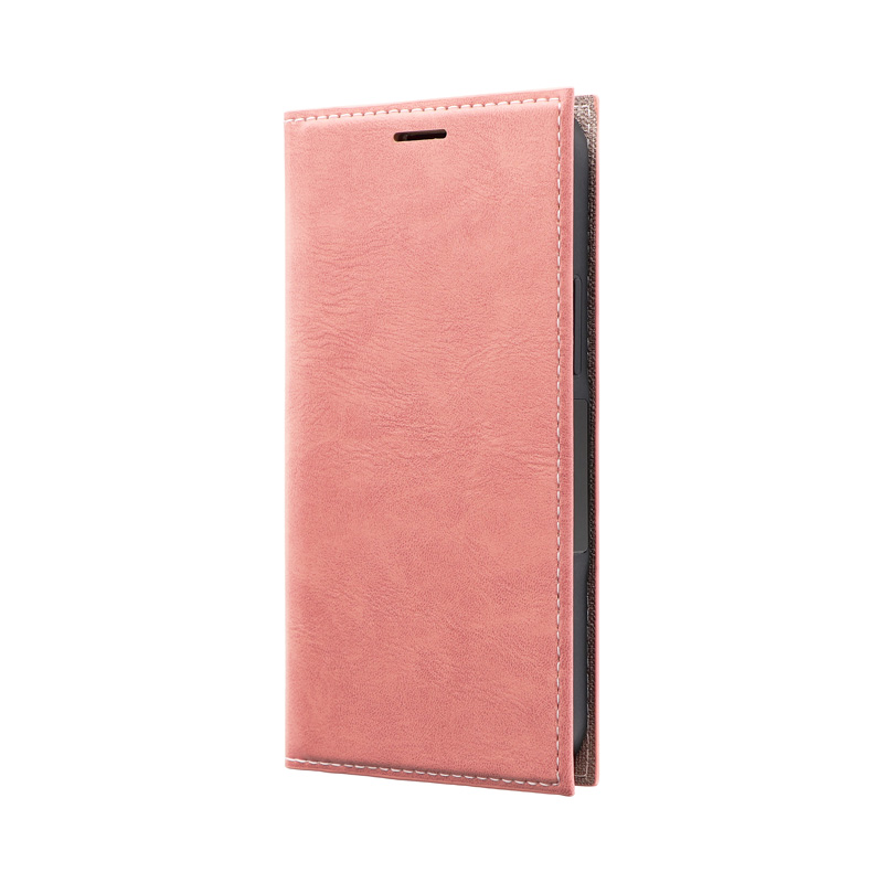 iPhone 12 mini 薄型PUレザーフラップケース「PRIME」 ピンク