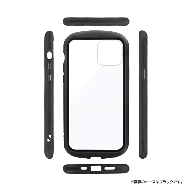 iPhone 12/iPhone 12 Pro 耐衝撃ハイブリッドケース「PALLET CLEAR Flat」 ブラック