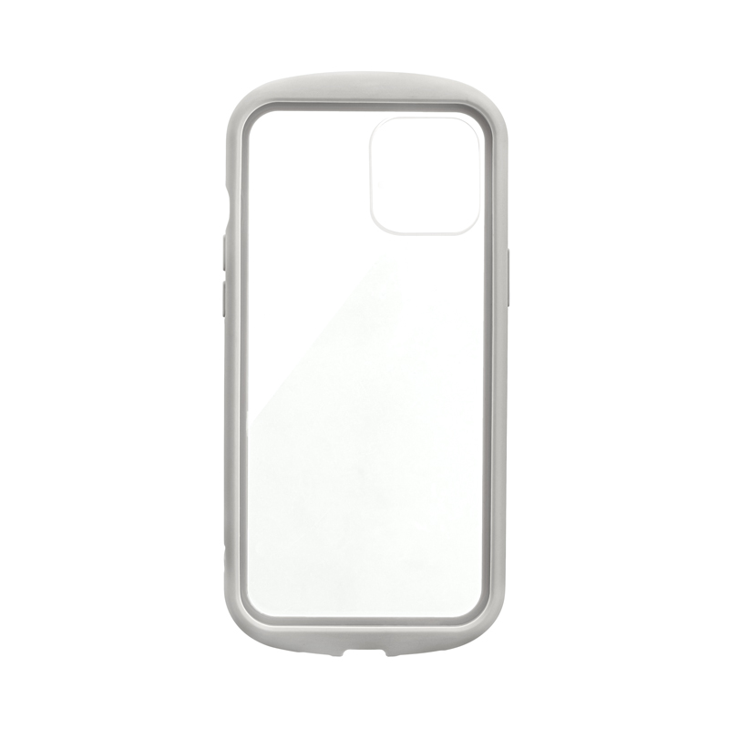 iPhone 12 Pro Max 耐衝撃ハイブリッドケース「PALLET CLEAR Flat」 ライトグレー