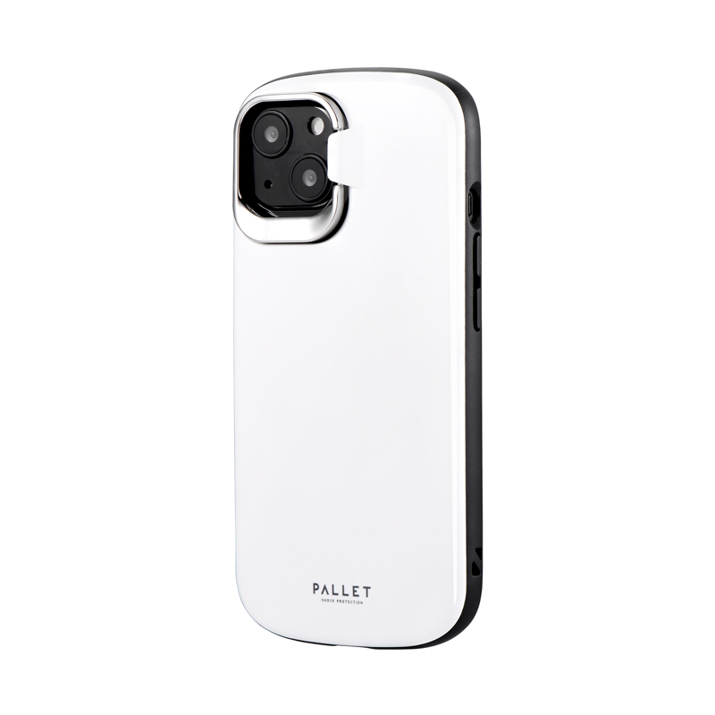 iPhone 13 スタンド付超軽量・極薄・耐衝撃ハイブリッドケース「PALLET STAND」 マットホワイト