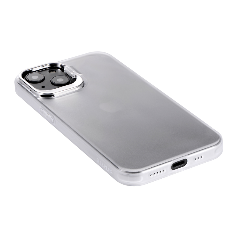 iPhone 13 スタンド付耐衝撃ハイブリッドケース「SHELL STAND」 フロストホワイト