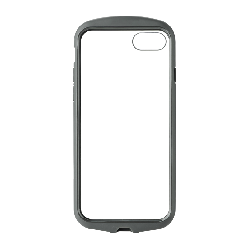 iPhone SE (第3世代)/SE (第2世代)/8 耐衝撃・薄型・背面クリアケース「Duality」 ブラック (スマホベルト付属)